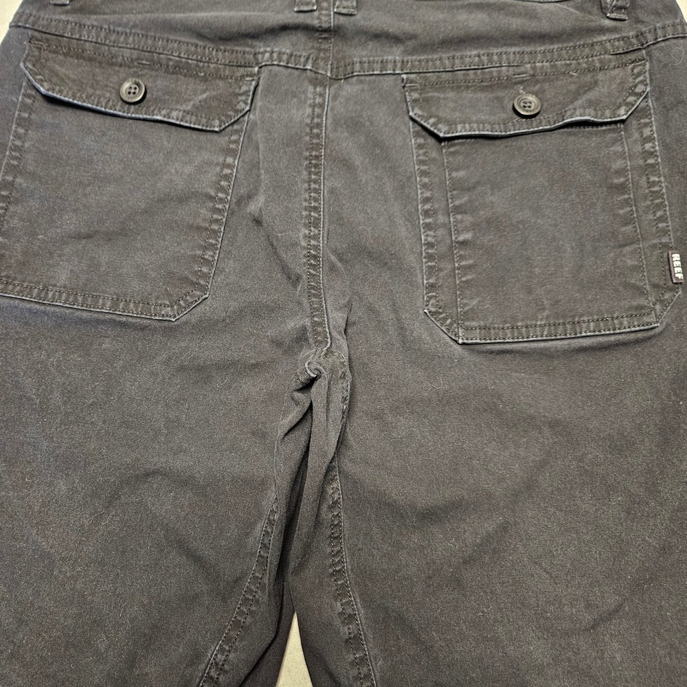 Reef Utility Shorts Mens 32 Black Drawstring Cotton Blend Cargo Surf Skate